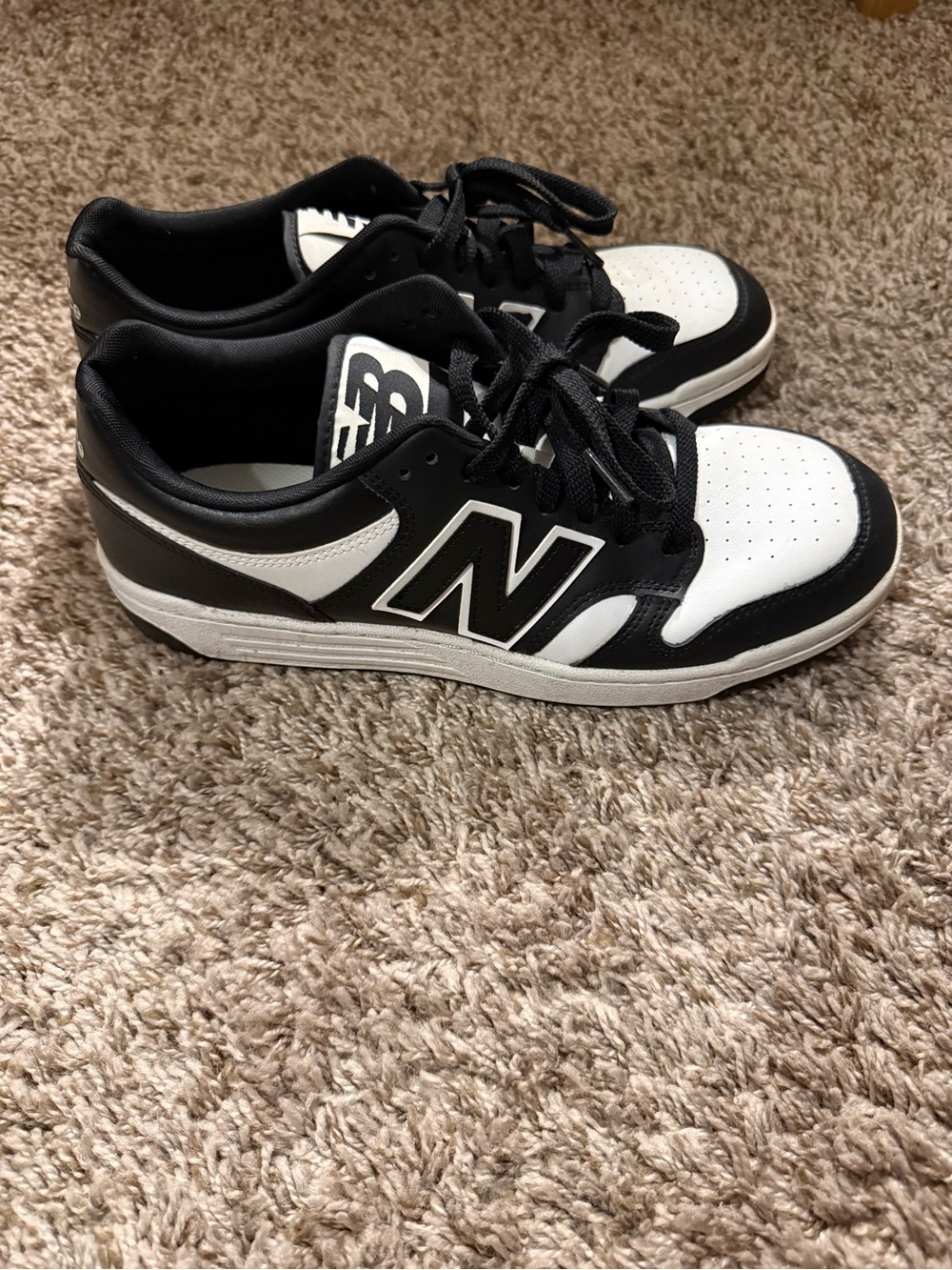 New Balance Kids Black and White Low-Top Sneakers